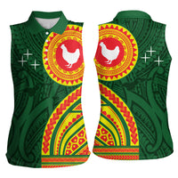 Manu'a Cession Day Women Sleeveless Polo Shirt Polynesian Pattern LT03 - Polynesian Pride