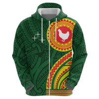 Manu'a Cession Day Zip Hoodie Polynesian Pattern