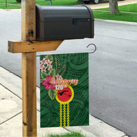 Manu'a Cession Day 120th Anniversary Garden Flag Polynesian Pattern and Hibiscus Flower