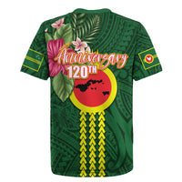 Manu'a Cession Day 120th Anniversary Rugby Jersey Polynesian Pattern and Hibiscus Flower