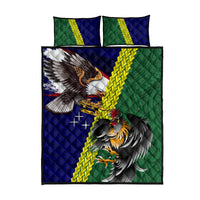Manu'a Island and American Samoa Quilt Bed Set Rooster and Eagle Mascot
