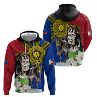 Philippines Lapu-Lapu Zip Hoodie Filipino Sun Tattoo With Yakan Pattern