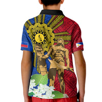 Philippines Lapu Lapu King Jasmine Flowers Kid Polo Shirt Filipino Sun Tattoo