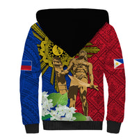 Philippines Lapu Lapu King Jasmine Flowers Sherpa Hoodie Filipino Sun Tattoo LT03 - Polynesian Pride