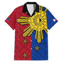 Philippines Sun Batok Tattoo Family Matching Mermaid Dress and Hawaiian Shirt Polynesian and Yakan Pattern