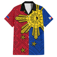 Philippines Sun Batok Tattoo Family Matching Tank Maxi Dress and Hawaiian Shirt Polynesian and Yakan Pattern