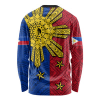Philippines Sun Batok Tattoo Long Sleeve Shirt Polynesian and Yakan Pattern