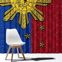 Philippines Sun Batok Tattoo Window Curtain Polynesian and Yakan Pattern