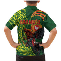 Proud of Manu'a Islands Family Matching Mermaid Dress and Hawaiian Shirt Rooster and Polynesian Art Wing Style