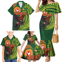 Proud of Manu'a Islands Family Matching Mermaid Dress and Hawaiian Shirt Rooster and Polynesian Art Wing Style