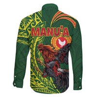 Proud of Manu'a Islands Family Matching Mermaid Dress and Hawaiian Shirt Rooster and Polynesian Art Wing Style