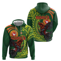 Proud of Manu'a Islands Hoodie Rooster and Polynesian Art Wing Style
