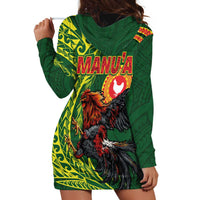 Proud of Manu'a Islands Hoodie Dress Rooster and Polynesian Art Wing Style