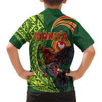 Proud of Manu'a Islands Kid Hawaiian Shirt Rooster and Polynesian Art Wing Style LT03 - Polynesian Pride
