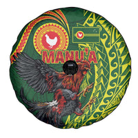 Proud of Manu'a Islands Spare Tire Cover Rooster and Polynesian Art Wing Style