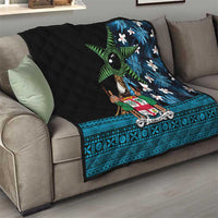 Fiji Day Quilt Palm Tree With Plumeria Tapa Tribal Pattern LT03 - Polynesian Pride