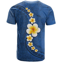 Polynesian Hibiscus and Plumeria with Tapa Pattern T Shirt Blue Color LT03 - Polynesian Pride