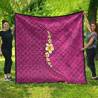 Polynesian Hibiscus and Plumeria with Tapa Pattern Quilt Pink Color LT03 - Polynesian Pride