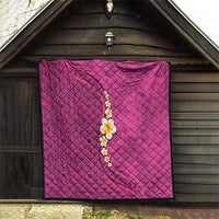 Polynesian Hibiscus and Plumeria with Tapa Pattern Quilt Pink Color LT03 - Polynesian Pride