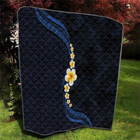 Pacific Hibiscus and Plumeria with Tapa Pattern Quilt Dark Blue Color LT03 - Polynesian Pride