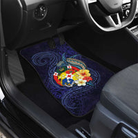 Tonga Vava'u Humpback Whale Blue Water Car Mats Polynesian Hibiscus Flowers
