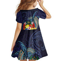 Tonga Vava'u Humpback Whale Blue Water Family Matching Off Shoulder Maxi Dress and Hawaiian Shirt Polynesian Hibiscus Flowers LT03 - Polynesian Pride