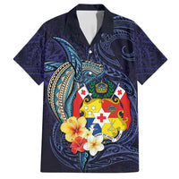 Tonga Vava'u Humpback Whale Blue Water Family Matching Off Shoulder Maxi Dress and Hawaiian Shirt Polynesian Hibiscus Flowers LT03 Dad's Shirt - Short Sleeve Blue - Polynesian Pride
