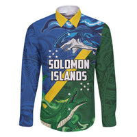 Solomon Islands Polynesian Tribal Shark and Crocodile Family Matching Short Sleeve Bodycon Dress and Hawaiian Shirt