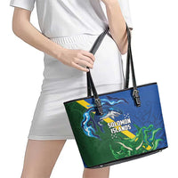 Solomon Islands Polynesian Tribal Shark and Crocodile Leather Tote Bag LT03 - Polynesian Pride