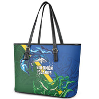 Solomon Islands Polynesian Tribal Shark and Crocodile Leather Tote Bag LT03 - Polynesian Pride