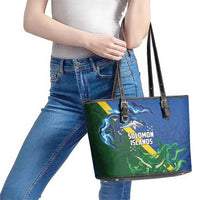 Solomon Islands Polynesian Tribal Shark and Crocodile Leather Tote Bag LT03 - Polynesian Pride