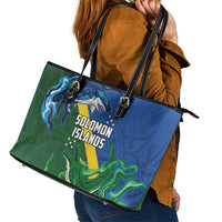 Solomon Islands Polynesian Tribal Shark and Crocodile Leather Tote Bag LT03 - Polynesian Pride
