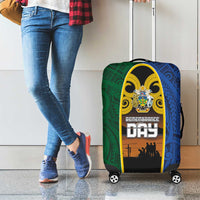 Solomon Islands Remembrance Day Luggage Cover Lest We Forget and Polynesian Tattoo Pattern