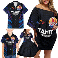 Personalised Tahiti Triathlon Polynesian Pattern Family Matching Off Shoulder Short Dress and Hawaiian Shirt LT03 - Polynesian Pride