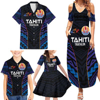 Personalised Tahiti Triathlon Polynesian Pattern Family Matching Summer Maxi Dress and Hawaiian Shirt LT03 - Polynesian Pride