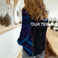 Personalised Tahiti Triathlon Polynesian Pattern Women Casual Shirt LT03 - Polynesian Pride