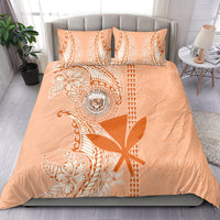 Kanaka Maoli Tropical Flowers with Kakau Tribal Bedding Set Peach Fuzz Color LT03 - Polynesian Pride