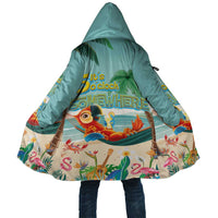 Aloha Hawaii It's 5 o'clock Somewhere Cloak Chill Parrot on Beach with Tropical Plants - Polynesian Pride