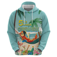 Aloha Hawaii It's 5 o'clock Somewhere Zip Hoodie Chill Parrot on Beach with Tropical Plants - Polynesian Pride