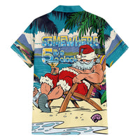 Mele Kalikimaka Hawaii It's 5 o'clock Somewhere Hawaiian Shirt Funny Lazy Santa Claus Chilling with Cocktail - Polynesian Pride