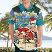 Mele Kalikimaka Hawaii It's 5 o'clock Somewhere Hawaiian Shirt Funny Lazy Santa Claus Chilling with Cocktail LT03 - Polynesian Pride