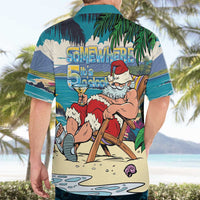 Mele Kalikimaka Hawaii It's 5 o'clock Somewhere Hawaiian Shirt Funny Lazy Santa Claus Chilling with Cocktail LT03 - Polynesian Pride