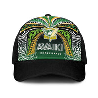 Cook Islands Rugby League Baseball Net Cap Avaiki Tatau Tribal Motifs Black Color LT03 One Size Black Black - Polynesian Pride