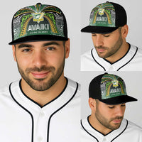Cook Islands Rugby League Baseball Net Cap Avaiki Tatau Tribal Motifs Black Color LT03 - Polynesian Pride