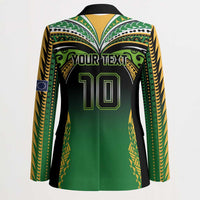 Custom Cook Islands Rugby League Blazer Avaiki Tatau Tribal Motifs Black Color LT03 - Polynesian Pride