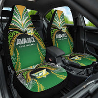 Cook Islands Rugby League Car Seat Cover Avaiki Tatau Tribal Motifs Black Color - Polynesian Pride