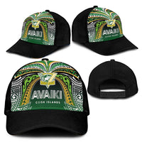 Cook Islands Rugby League Classic Cap Avaiki Tatau Tribal Motifs Black Color LT03 - Polynesian Pride