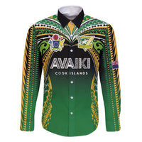 Custom Cook Islands Rugby League Family Matching Long Sleeve Bodycon Dress and Hawaiian Shirt Avaiki Tatau Tribal Motifs Black Color - Polynesian Pride