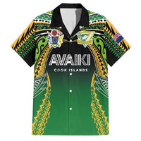 Custom Cook Islands Rugby League Family Matching Mermaid Dress and Hawaiian Shirt Avaiki Tatau Tribal Motifs Black Color LT03 Dad's Shirt - Short Sleeve Black - Polynesian Pride