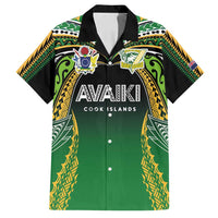 Custom Cook Islands Rugby League Family Matching Summer Maxi Dress and Hawaiian Shirt Avaiki Tatau Tribal Motifs Black Color - Polynesian Pride